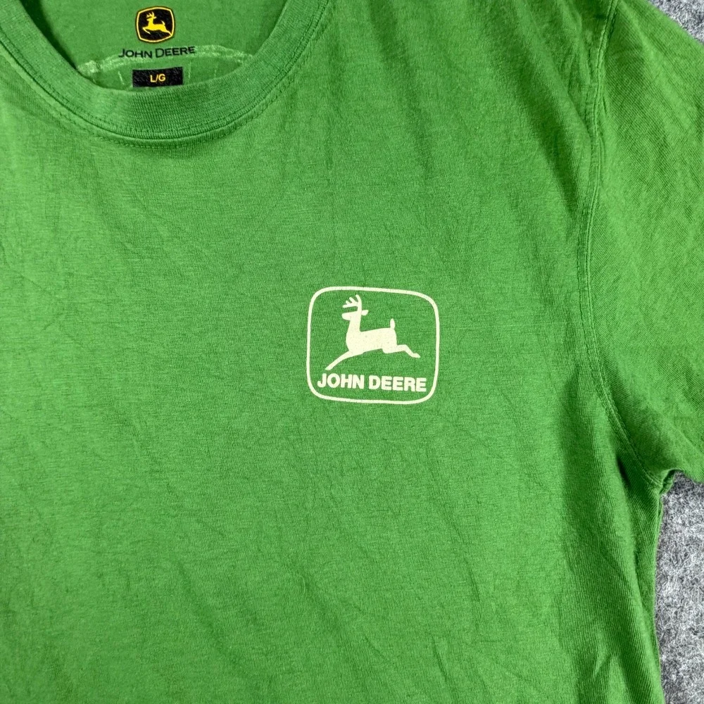John Deere Graphic T-Shirt Mens L Green Crewneck Short Sleeve Showroom Wear - Picture 8 of 16